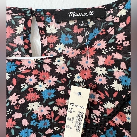 NWT Madewell Ruffle-Yoke Prairie Top in Spring Prairie Women's size Small - Picture 5 of 12